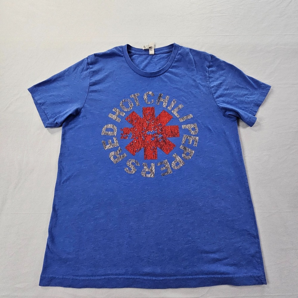 Red Hot Chili Peppers Blue Short Sleeve Cotton Blend T-Shirt Men's L